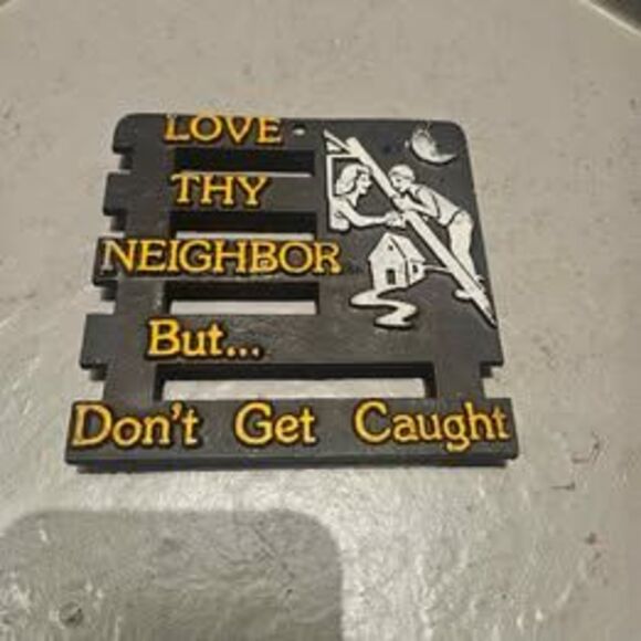 Cast Iron Trivet Set of 3 Humorous  4.5 x 4.5" - Picture 1 of 7